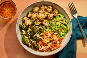 a photo of the Kimchi Broccoli Bowl served in a bowl