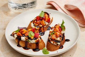 a recipe photo of the Peach Bruschetta