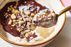 a recipe photo of the Peanut Butter Yogurt Cup with Magic Shell Topping