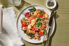 a recipe photo of the Scrambled Eggs with Spinach, Feta & Pita