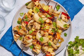 a recipe photo of the Grilled Pineapple & Hot Honey Chicken Kebabs