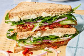a recipe photo of the Spinach, Sun-Dried Tomato & Cucumber Sandwich