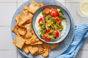 a recipe photo Tomato-Cucumber Salad Over Whipped Feta
