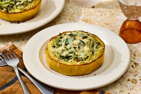 a recipe photo of the Spinach & Artichoke Spaghetti Squash Nests