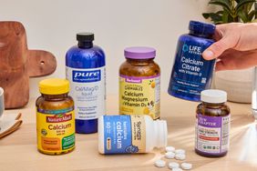 Array of Calcium supplements on countertop