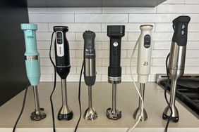 top immersion blenders sitting on countertop