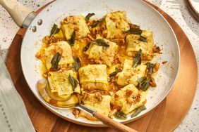 an image of the Squash Ravioli with Pumpkin, Brown Butter & Sage