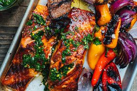 Grilled Salmon with Sweet Peppers