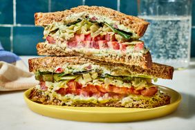 image of a cut sandwich on a plate