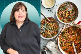 a side by side of Ina Garten and EatingWell's One-Pot Lentil & Vegetable Soup with Parmesan