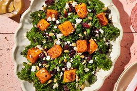 Recipe image of a Roasted Squash & Lentil Kale Salad