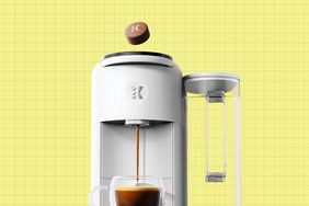 a photo of the Keurig machine with a plastic free pod alternative