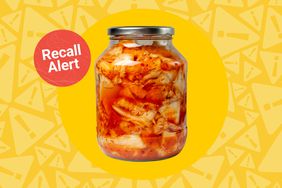 a photo of kimchi in a jar with the "recall alert" badge