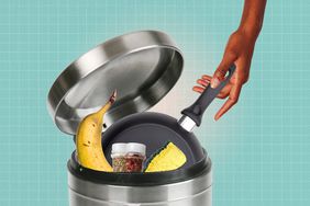 woman throwing out items