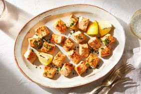 a recipe photo of the Lemon-Garlic Salmon Bites