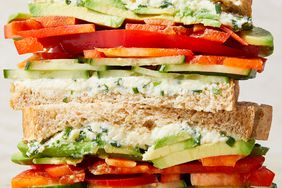 loaded cucumber and avocado sandwich