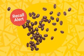 a photo of coffee beans with the "recall alert" badge