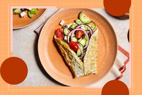 a recipe photo of the High-Protein Greek Salad Omelet Wrap