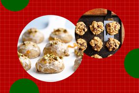 a side by side of EatingWell's Cannoli Cookies and Oatmeal-Coconut Cookies with Cranberries & White Chocolate
