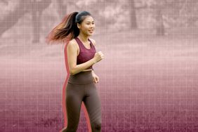 a photo of a woman jogging outside