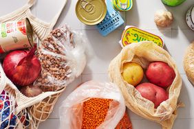 lentils, potatoes, canned fish, bulk grains