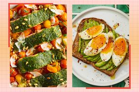 a recipe photo of Avocado Toast with Jammy Eggs and Pesto Salmon