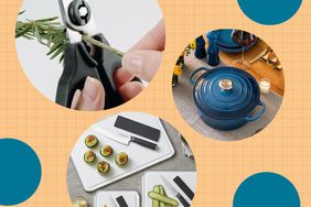 a collage featuring kitchen appliances and products