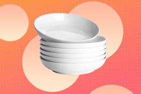 image of a stack of bowls on a decorative background