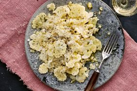 a recipe photo of the Shaved Cauliflower Salad with Lemon Vinaigrette & Parmesan