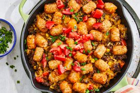 Skillet Beef, Corn & Zucchini Tater Tot Casserole
