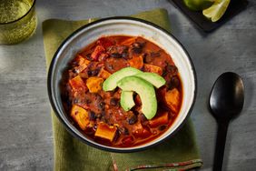 a recipe photo of the Slow-Cooker Sweet Potato & Black Bean Soup