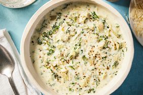 a recipe photo of the Spinach-Artichoke Soup