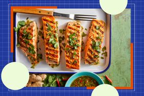 a recipe photo of the Ginger Roasted Salmon & Broccoli