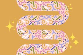 an illustration of a healthy gut filled with bacteria and sparkles around it