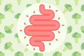 an illustration of gut and broccoli around it