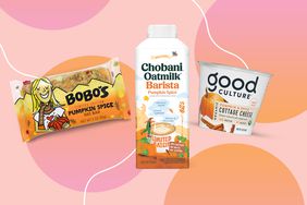a collage featuring EatingWell's favorite pumpkin spice products
