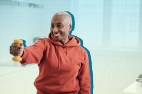 a woman doing strength training