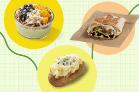 a collage featuring some of the best vegetarian fast food options