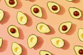 avocados on a designed background