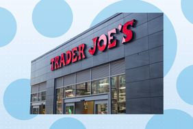 Trader Joe's storefront Jackson Ave New York, New York on a designed background
