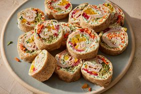 Turkey pinwheels on a plate