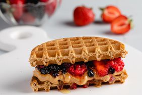 recipe photo of a Peanut Butter & Berries Waffle Sandwich