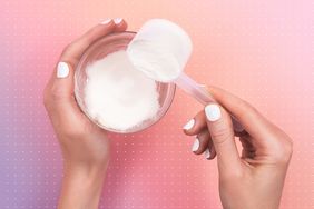 a person adding Collagen into a glass of water