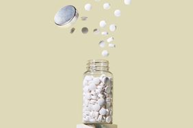 a photo of a bottle of generic pills coming out of it 