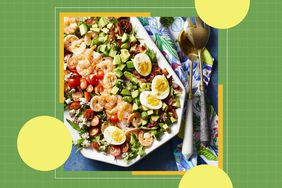 Cobb salad with shrimp and hard-boiled eggs
